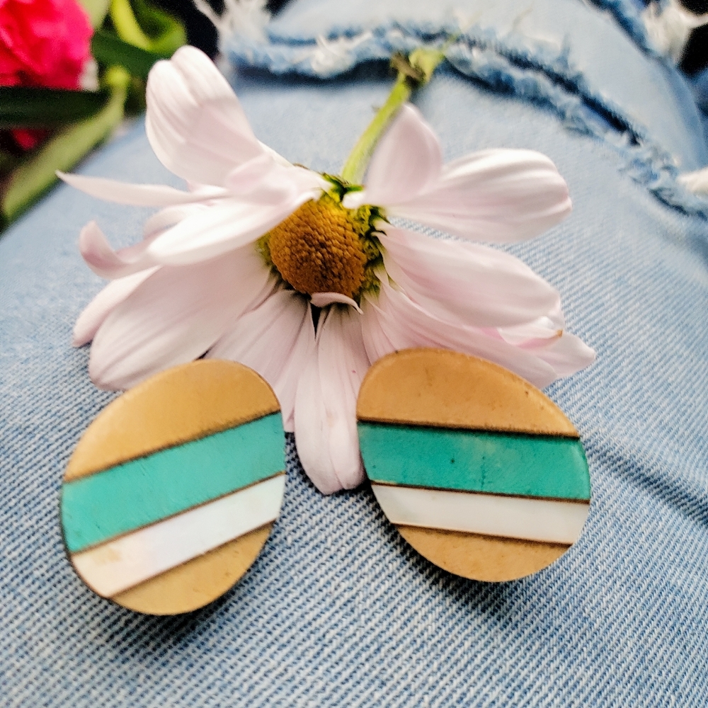 Vintage inlay earrings
